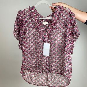 NWT Designer Zadig & Voltaire Skull/Floral print top